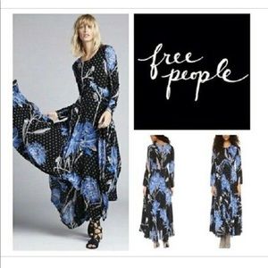 Free People Botanical Night Print Boho Dress